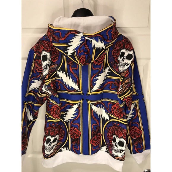 Chinatown Market x The Grateful Dead Border Bandana Hoodie, Skulls Men's Medium - Picture 11 of 16